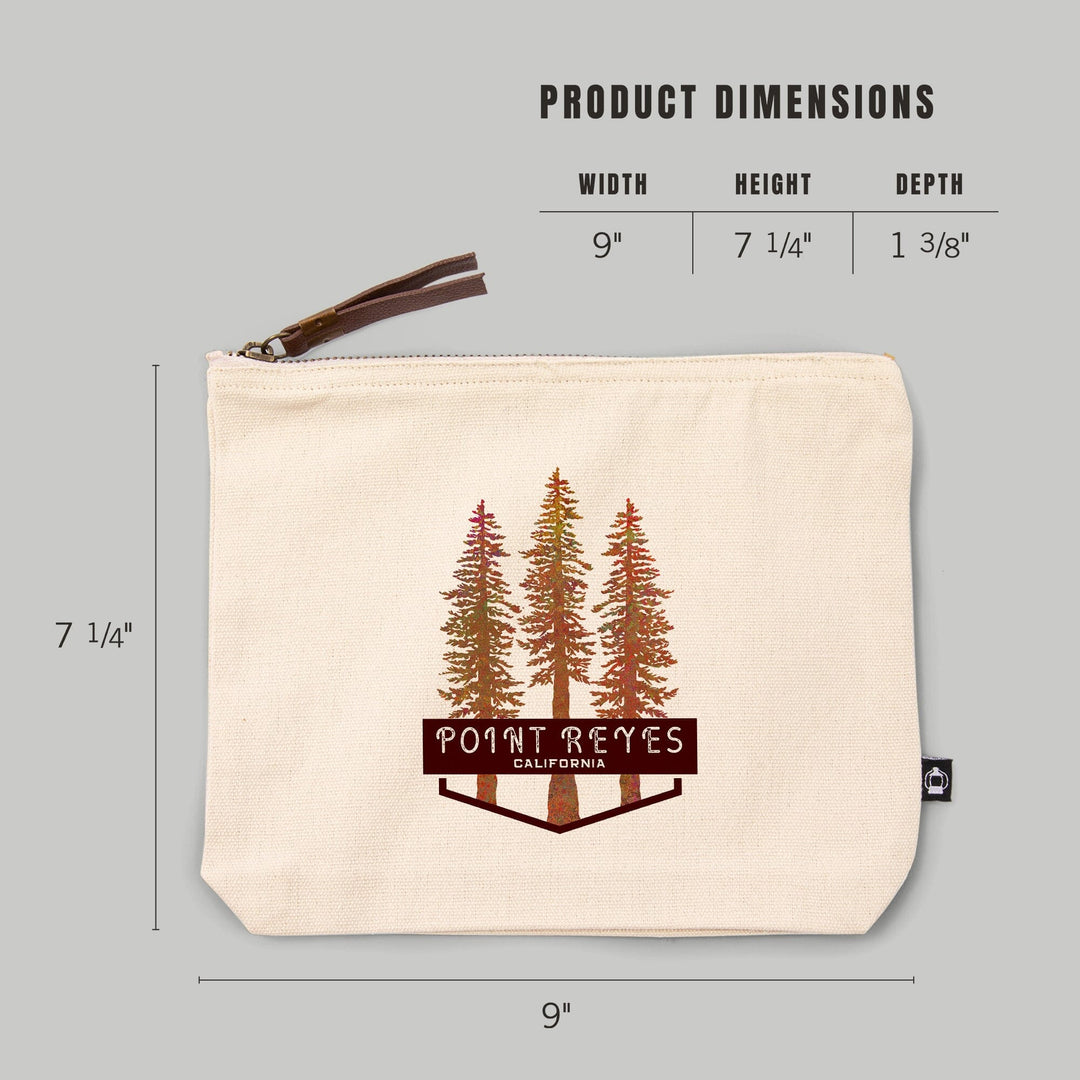Point Reyes, California, Redwoods,, Organic Cotton Zipper Pouch, Go Bag Totes Lantern Press 