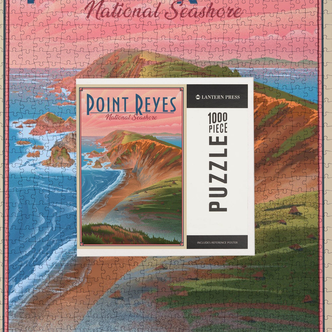 Point Reyes National Seashore, California, Lithograph, Jigsaw Puzzle Puzzle Lantern Press 