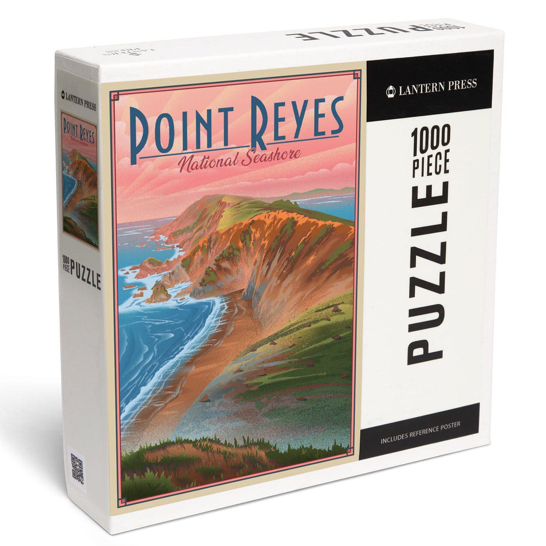 Point Reyes National Seashore, California, Lithograph, Jigsaw Puzzle Puzzle Lantern Press 