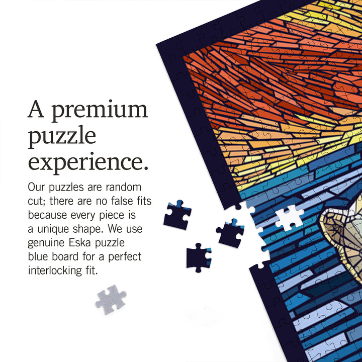 Polar Bear, Paper Mosaic, Jigsaw Puzzle Puzzle Lantern Press 