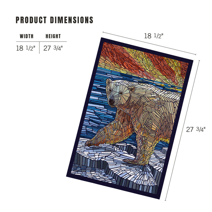 Polar Bear, Paper Mosaic, Jigsaw Puzzle Puzzle Lantern Press 