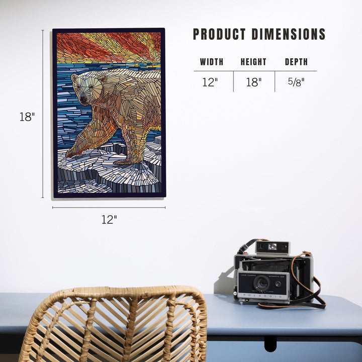 Polar Bear, Paper Mosaic, Lantern Press Poster, Wood Signs and Postcards Wood Lantern Press 