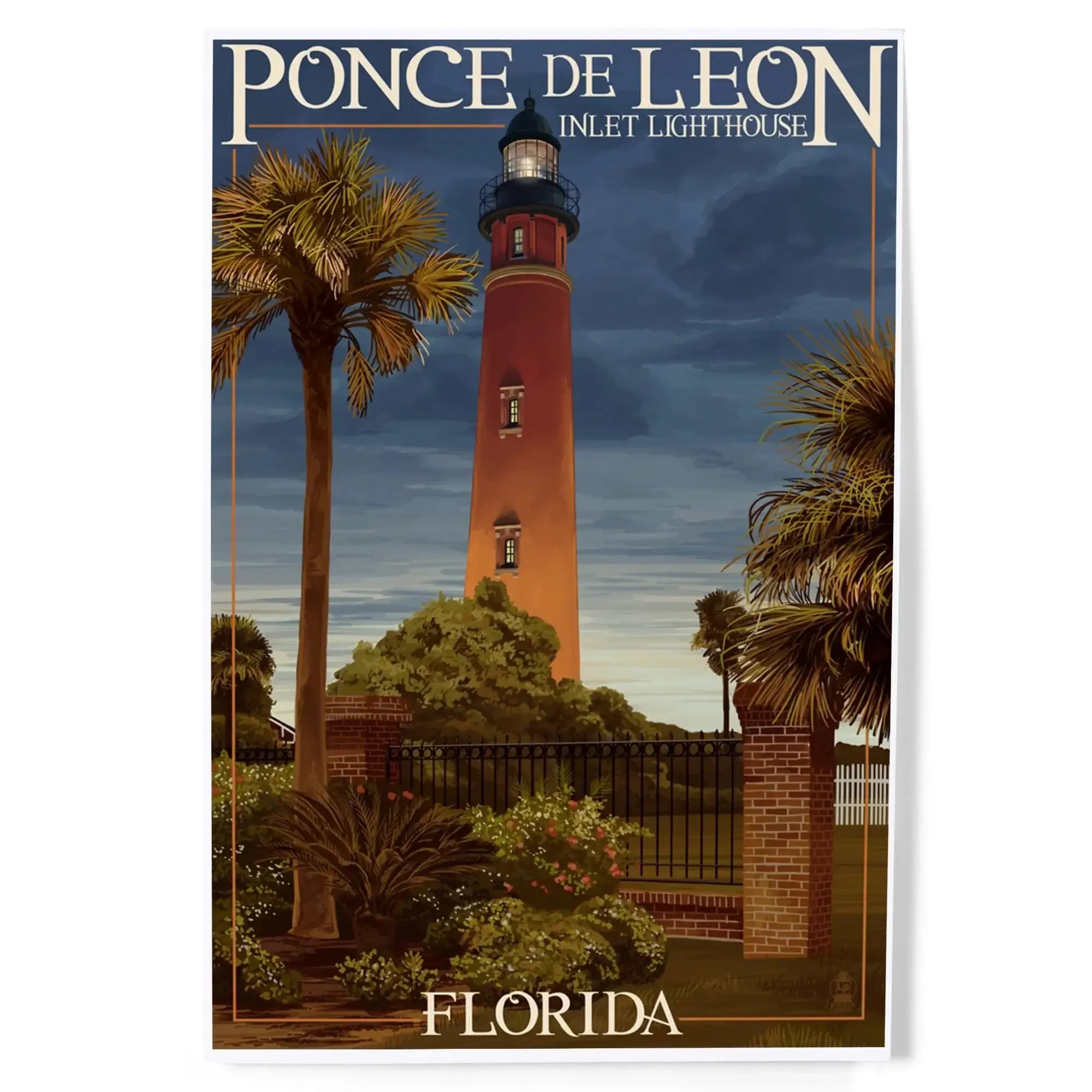Ponce De Leon Inlet Lighthouse, Florida, Dusk Scene art prints, metal ...