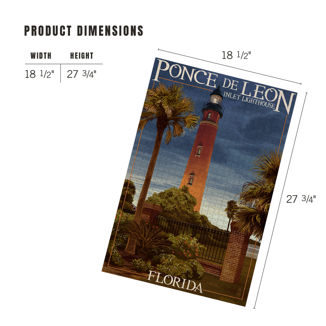 Ponce De Leon Inlet Lighthouse, Florida, Dusk Scene, Jigsaw Puzzle Puzzle Lantern Press 