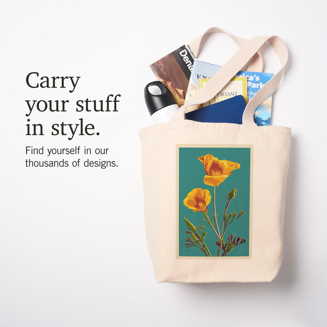 Poppy, Letterpress, Tote Bag Totes Lantern Press 