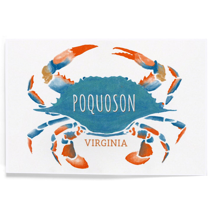 Poquoson, Virginia, Blue Crab, Watercolor, Art & Giclee Prints Art Lantern Press 
