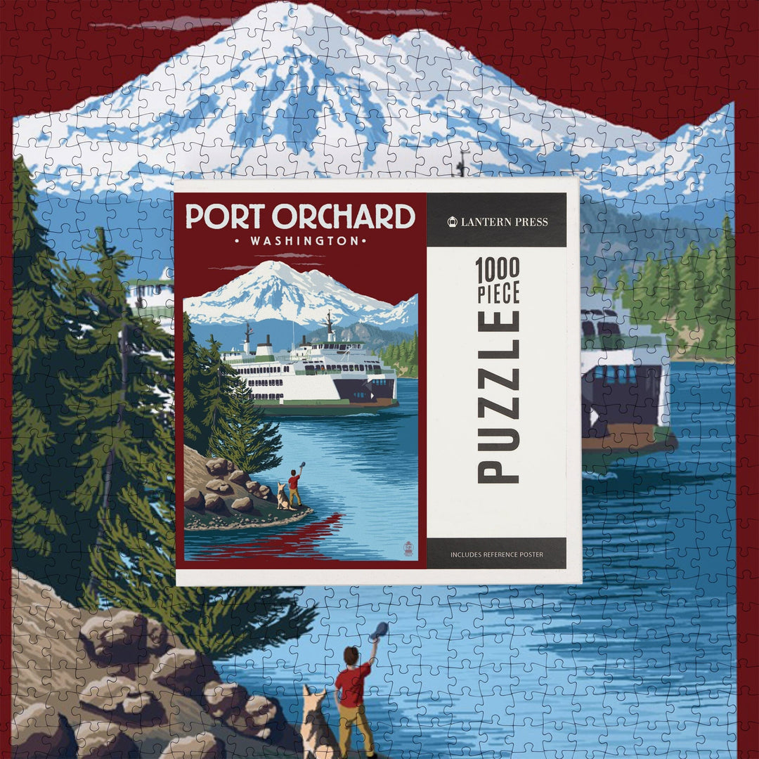 Port Orchard, Washington, Ferry Scene, Jigsaw Puzzle Puzzle Lantern Press 