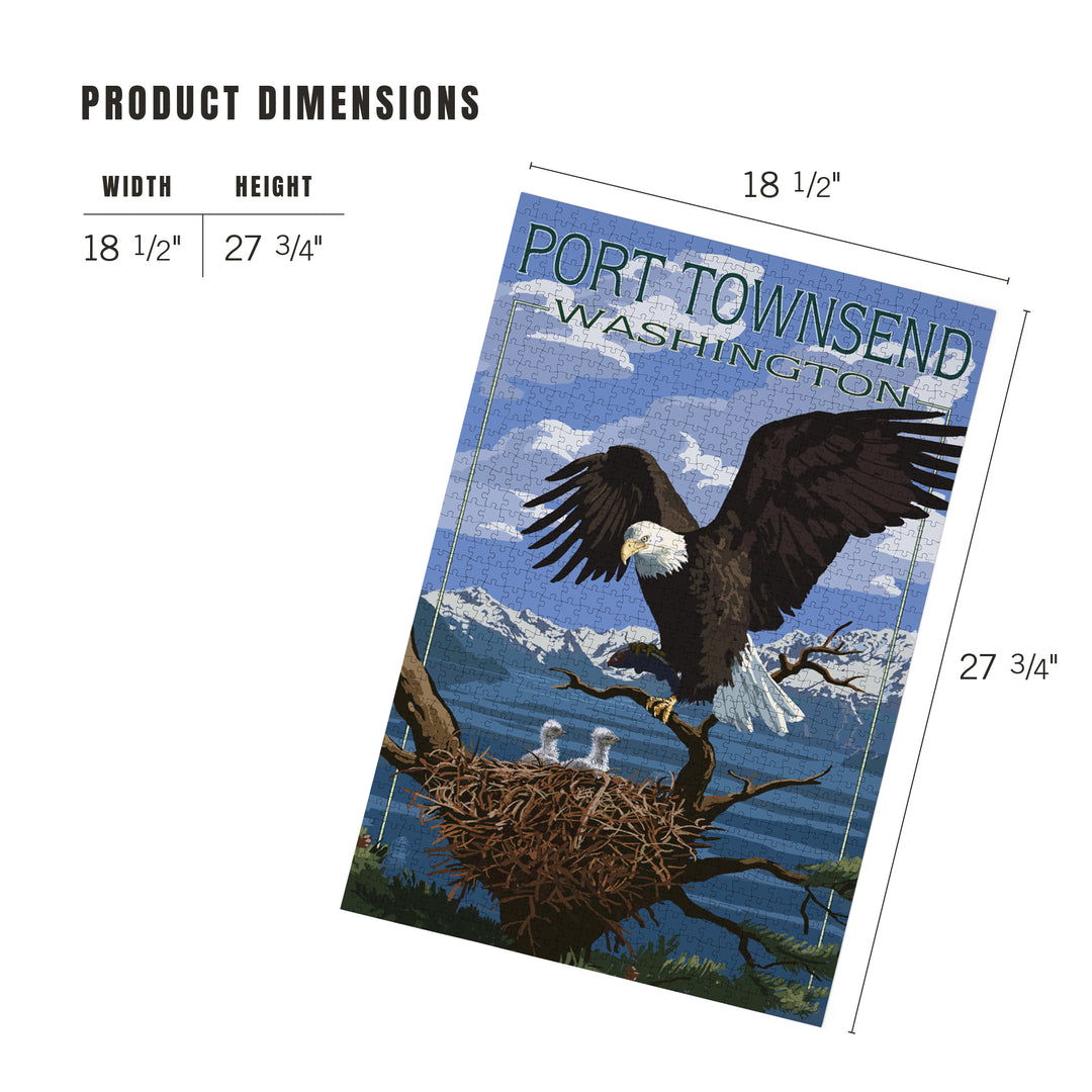 Port Townsend, Washington, Bald Eagle and Chicks, Jigsaw Puzzle Puzzle Lantern Press 