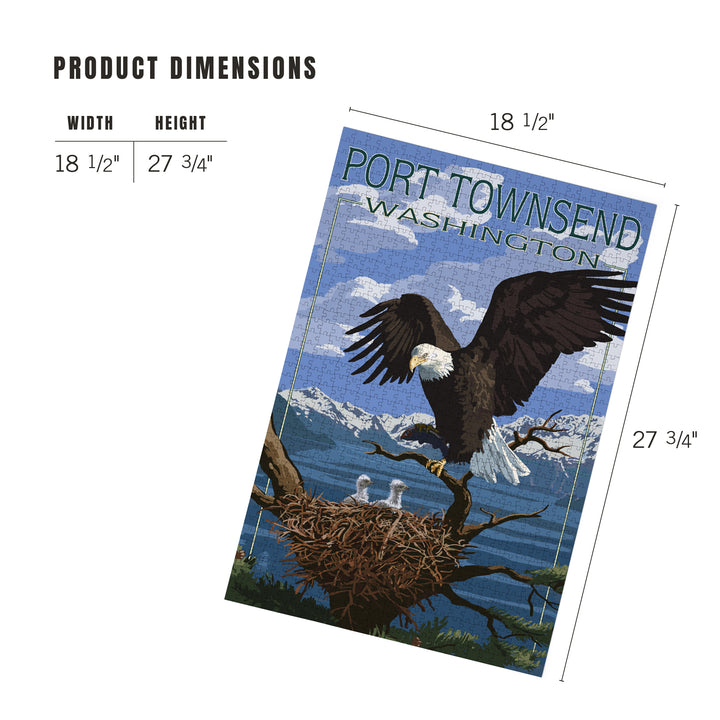 Port Townsend, Washington, Bald Eagle and Chicks, Jigsaw Puzzle Puzzle Lantern Press 