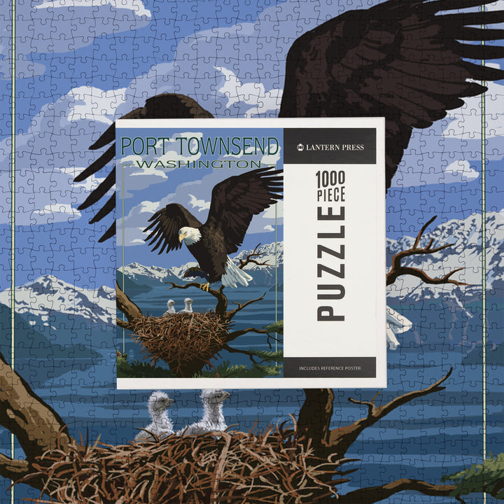 Port Townsend, Washington, Bald Eagle and Chicks, Jigsaw Puzzle Puzzle Lantern Press 