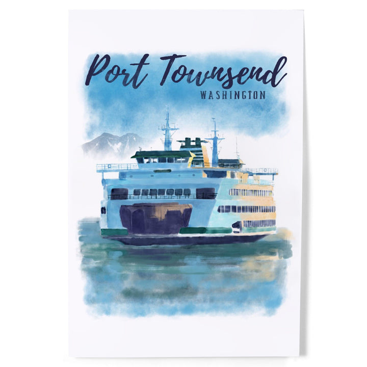 Port Townsend, Washington, Ferry, Watercolor, Art & Giclee Prints Art Lantern Press 
