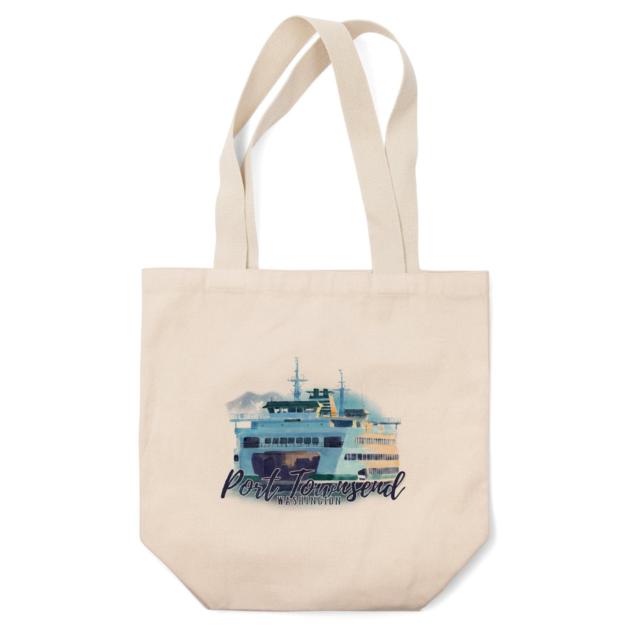 Port Townsend, Washington, Ferry, Watercolor,, Tote Bag Totes Lantern Press 