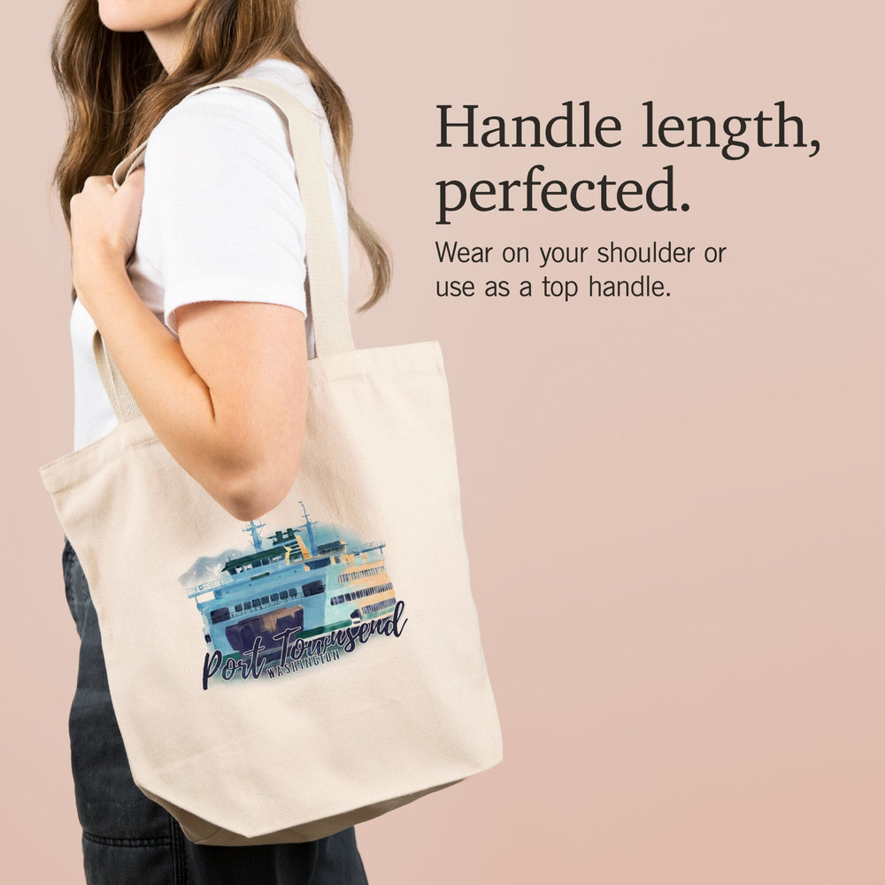 Port Townsend, Washington, Ferry, Watercolor,, Tote Bag Totes Lantern Press 