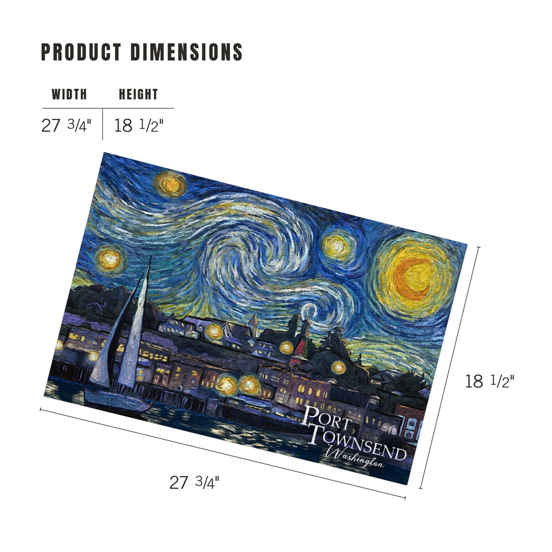 Port Townsend, Washington, Starry Night, Van Gogh, Jigsaw Puzzle Puzzle Lantern Press 