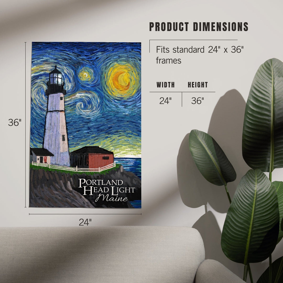 Portland Head Lighthouse, Maine, Starry Night, Art & Giclee Prints Art Lantern Press 