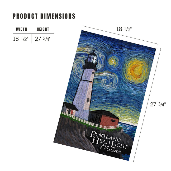 Portland Head Lighthouse, Maine, Starry Night, Jigsaw Puzzle Puzzle Lantern Press 