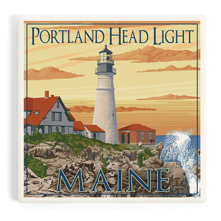 Portland, Maine, Portland Head Light, Coasters Coasters Lantern Press 