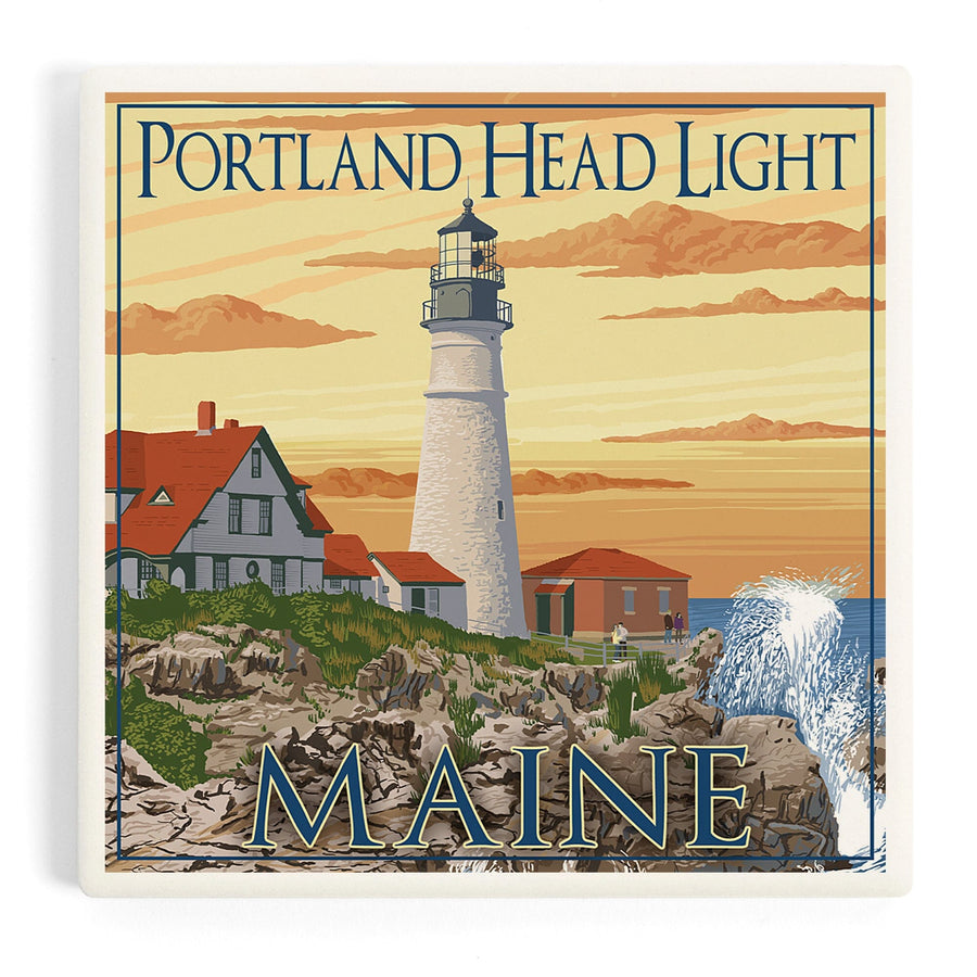 Portland, Maine, Portland Head Light, Coasters Coasters Lantern Press 