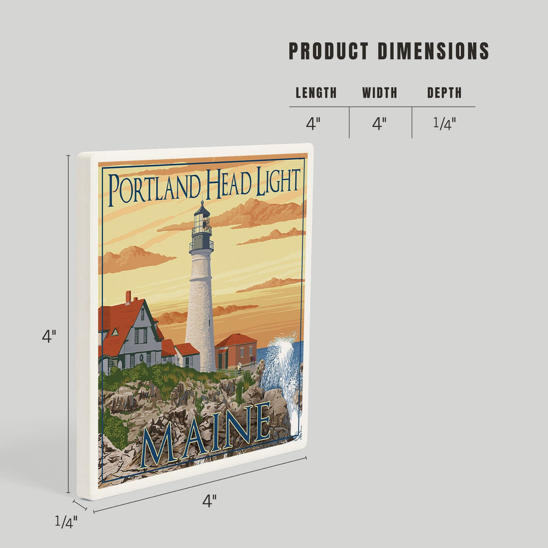 Portland, Maine, Portland Head Light, Coasters Coasters Lantern Press 