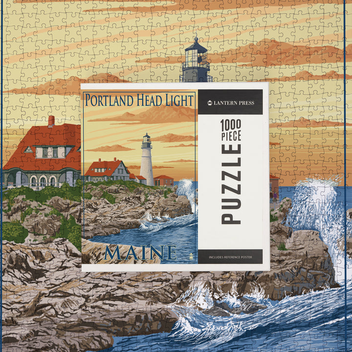 Portland, Maine, Portland Head Light, Jigsaw Puzzle Puzzle Lantern Press 