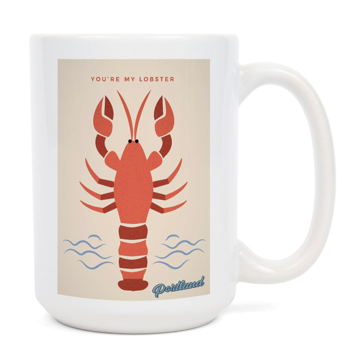 Portland, Maine, You're My Lobster, Color Block, Lantern Press Artwork, Ceramic Mug Mugs Lantern Press 