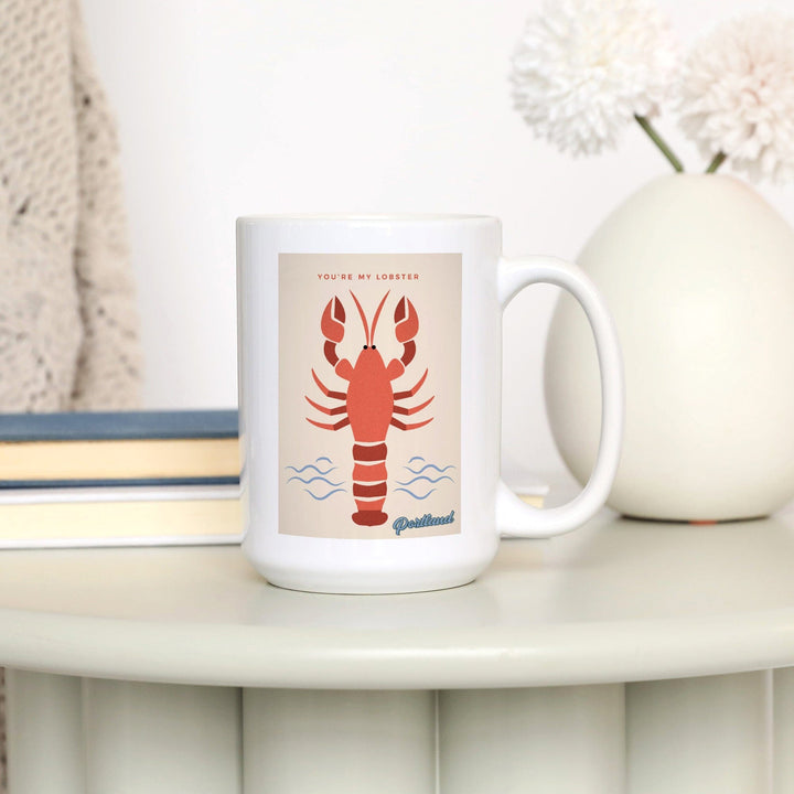 Portland, Maine, You're My Lobster, Color Block, Lantern Press Artwork, Ceramic Mug Mugs Lantern Press 