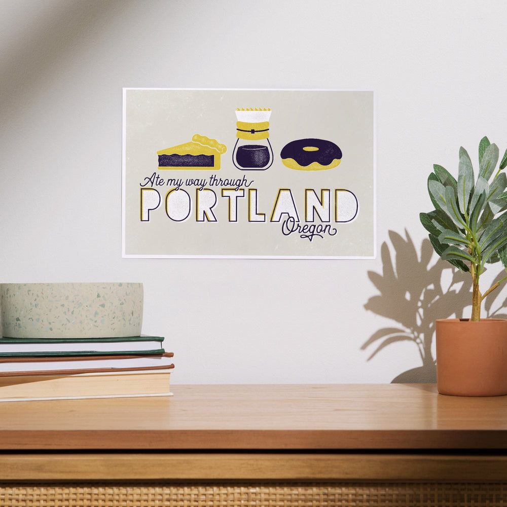 Portland, Oregon, Ate My Way Collection, Menu Sentiment, Art & Giclee Prints Art Lantern Press 