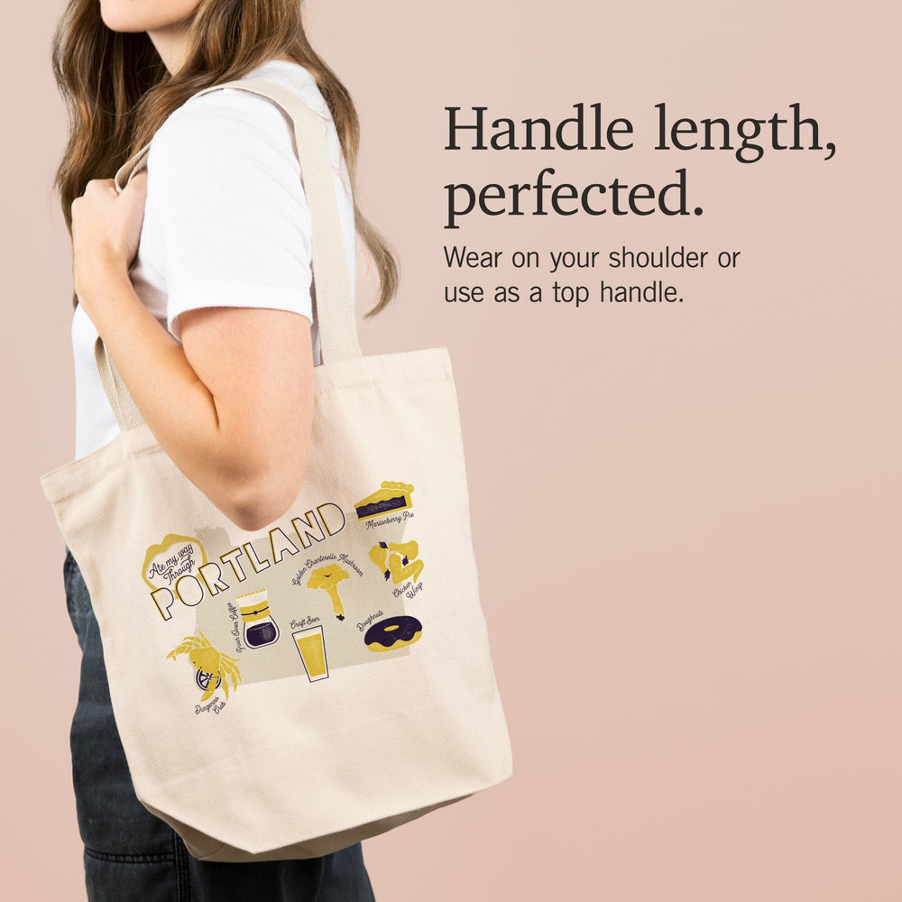 Portland, Oregon, Ate My Way Collection, State Menu, Tote Bag Totes Lantern Press 