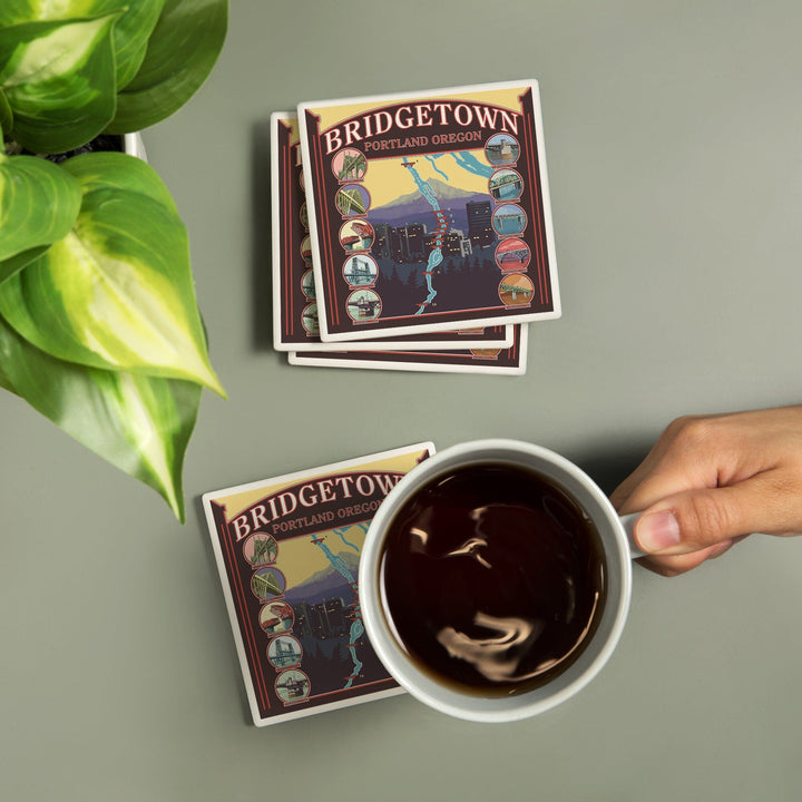 Portland, Oregon, Bridges of Portland, Coasters Coasters Lantern Press 