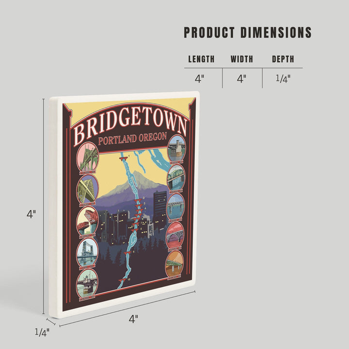 Portland, Oregon, Bridges of Portland, Coasters Coasters Lantern Press 