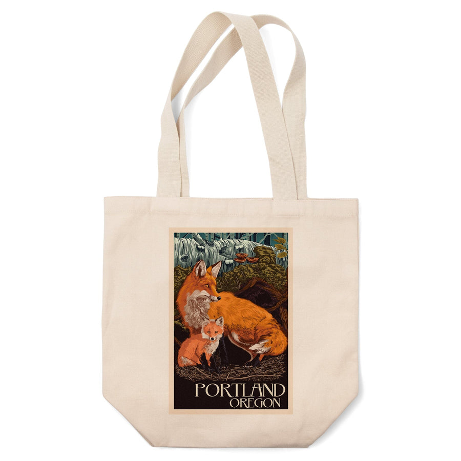 Portland, Oregon, Fox and Kit, Letterpress, Tote Bag Totes Lantern Press 