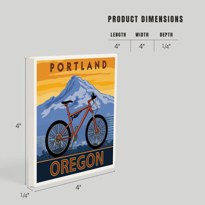Portland, Oregon, Mountain Bike, Coasters Coasters Lantern Press 