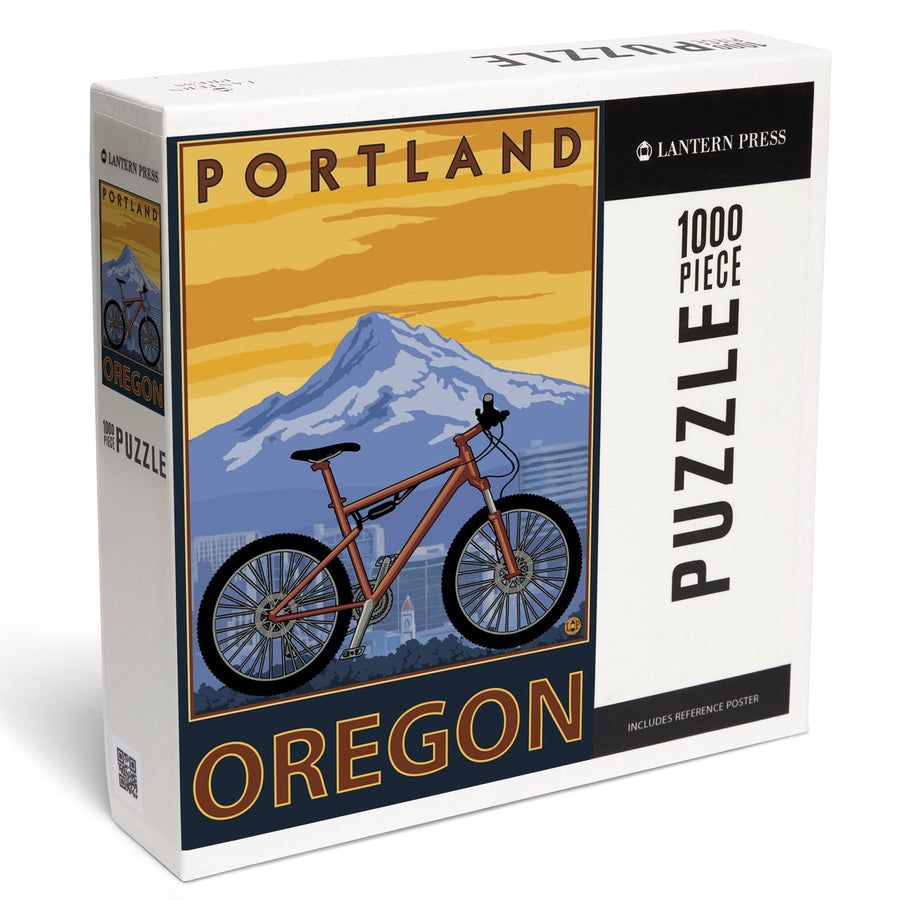 Portland, Oregon, Mountain Bike, Jigsaw Puzzle Puzzle Lantern Press 