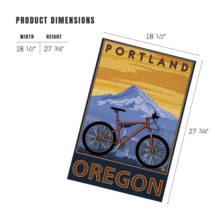 Portland, Oregon, Mountain Bike, Jigsaw Puzzle Puzzle Lantern Press 