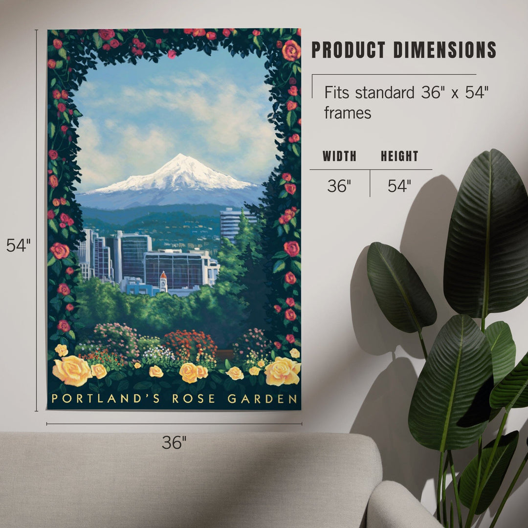 Portland, Oregon, Rose Garden, Artwork, Art & Giclee Prints Art Lantern Press 
