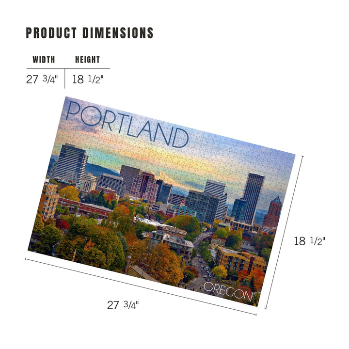 Portland, Oregon, Skyline and Mount Hood, Jigsaw Puzzle Puzzle Lantern Press 