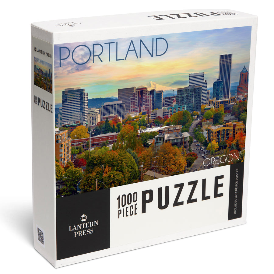 Portland, Oregon, Skyline and Mount Hood, Jigsaw Puzzle Puzzle Lantern Press 