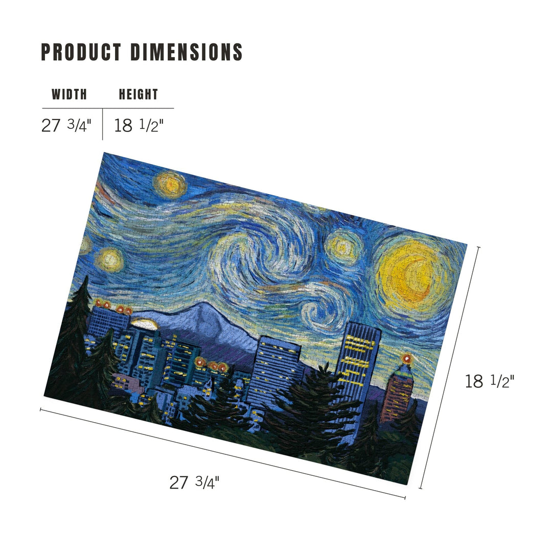 Portland, Oregon, Starry Night City Series, Jigsaw Puzzle Puzzle Lantern Press 
