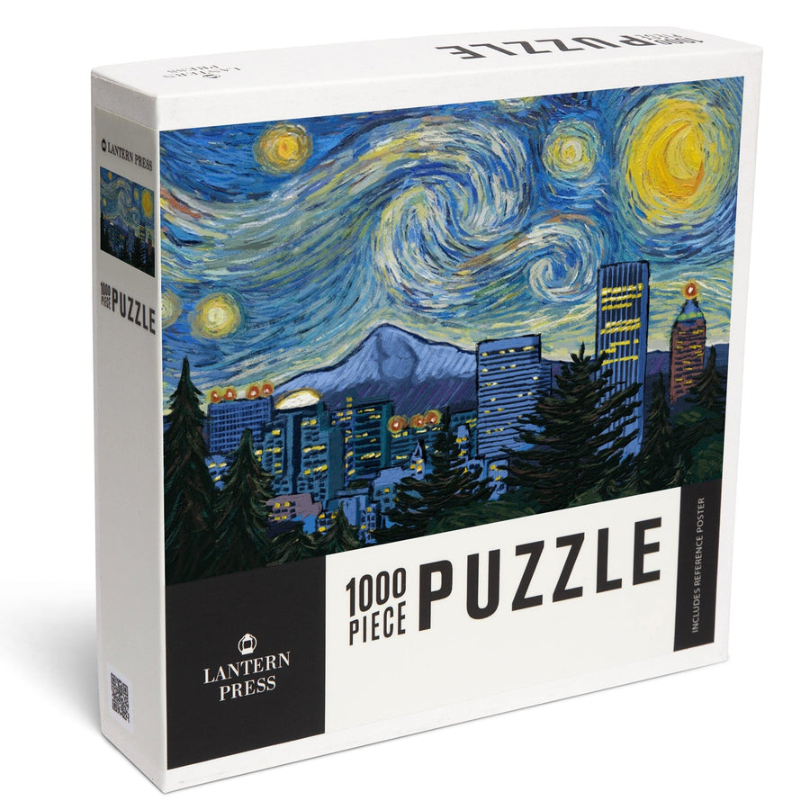 Portland, Oregon, Starry Night City Series, Jigsaw Puzzle Puzzle Lantern Press 