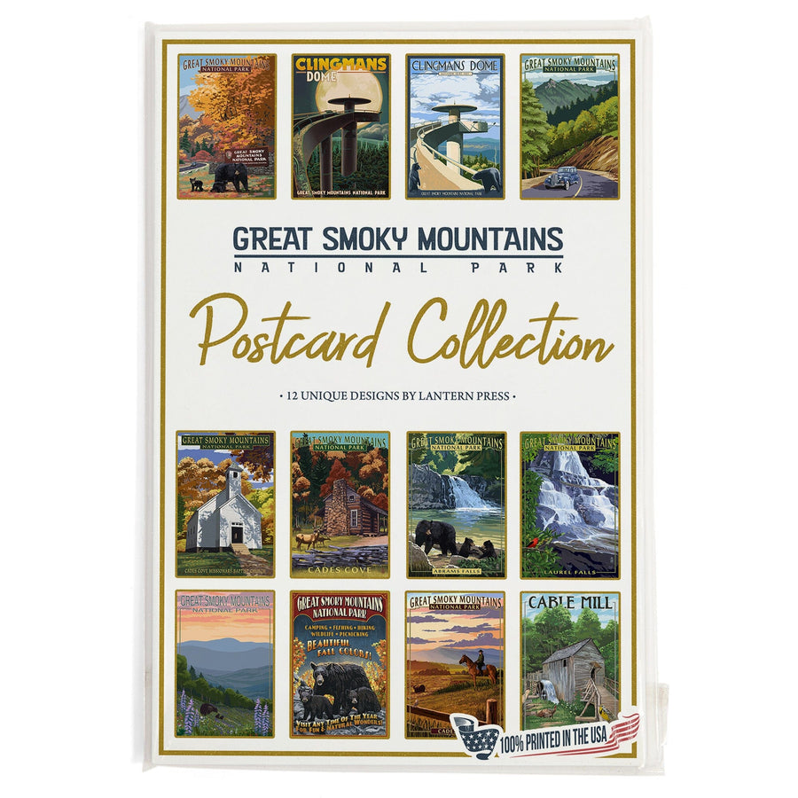 Postcards, Great Smoky Mountain National Park, Tennessee Set, 12 Different Original Hand Illustrated 4x6 Postcards by Lantern Press postcard packs Lantern Press 