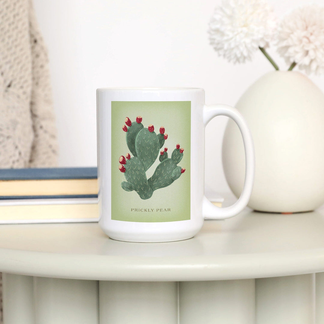 Prickly Pear, Vintage Flora, Lantern Press Artwork, Ceramic Mug Mugs Lantern Press 