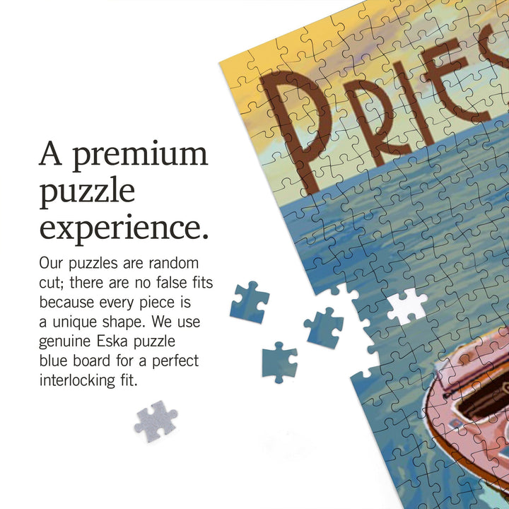 Priest Lake, Idaho, Wooden Boat, Jigsaw Puzzle Puzzle Lantern Press 