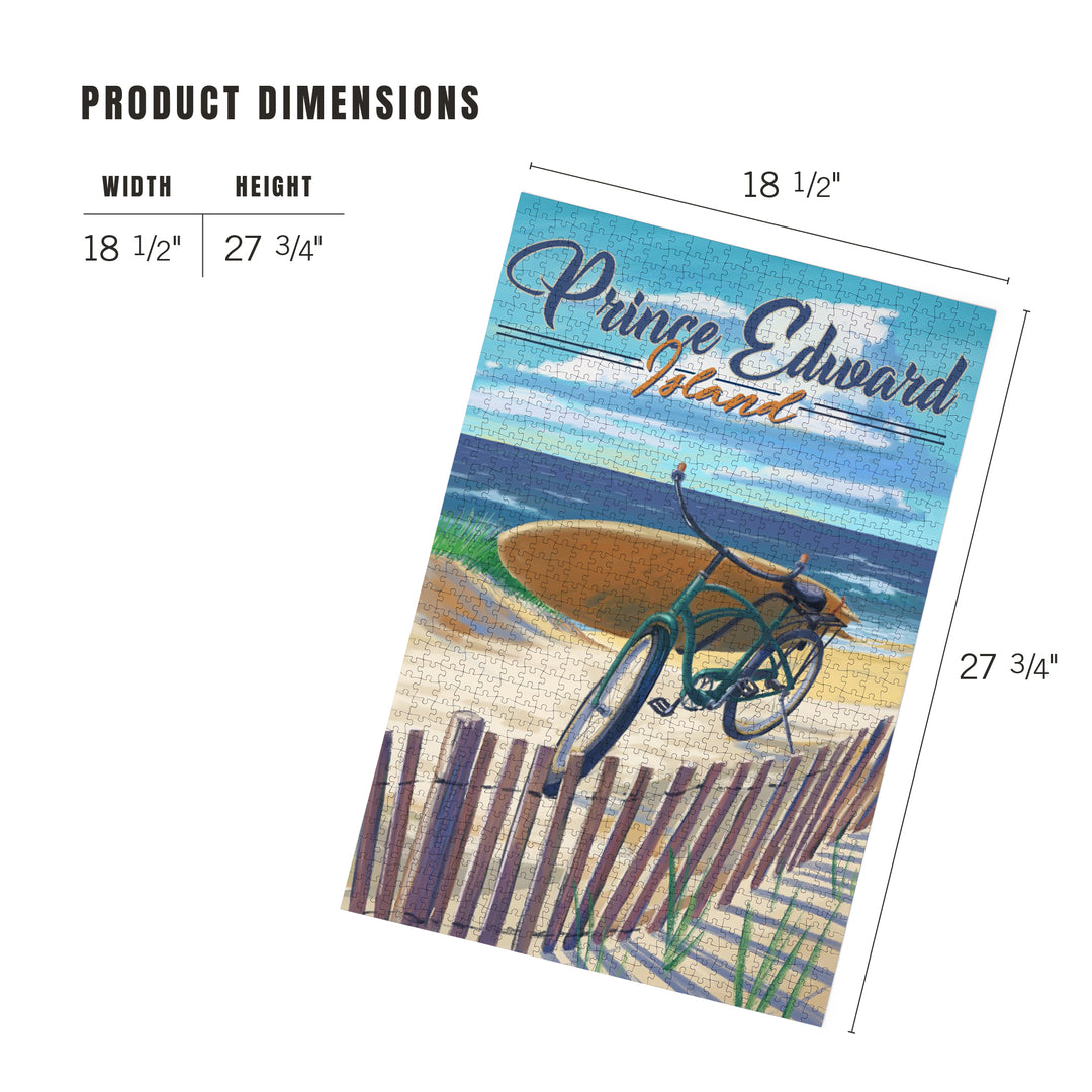 Prince Edward Island, Canada, Beach Cruiser on Beach, Jigsaw Puzzle Puzzle Lantern Press 