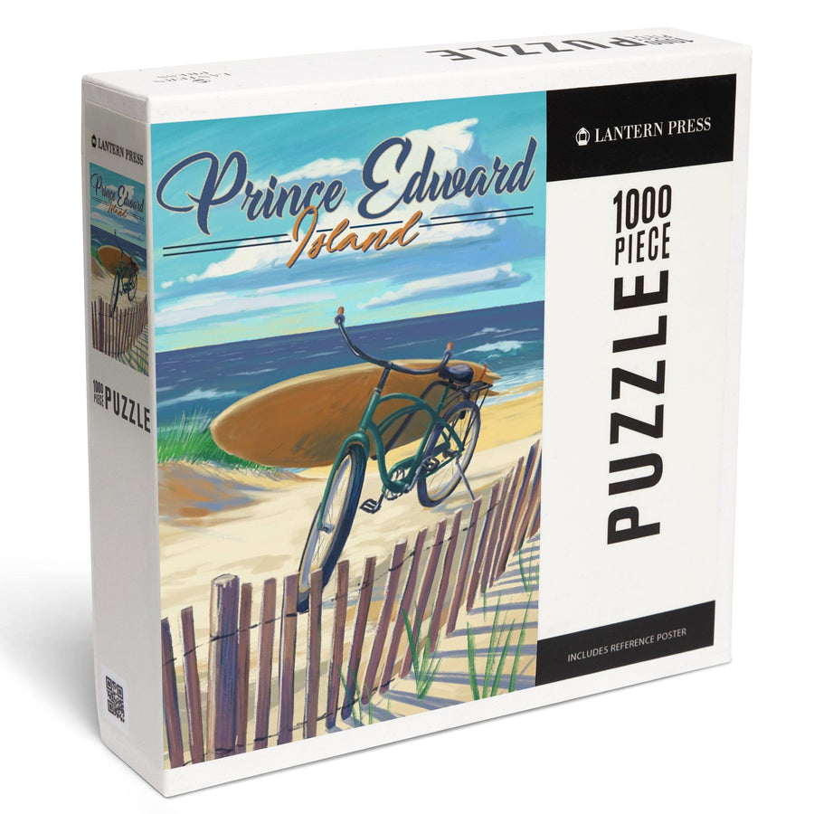 Prince Edward Island, Canada, Beach Cruiser on Beach, Jigsaw Puzzle Puzzle Lantern Press 