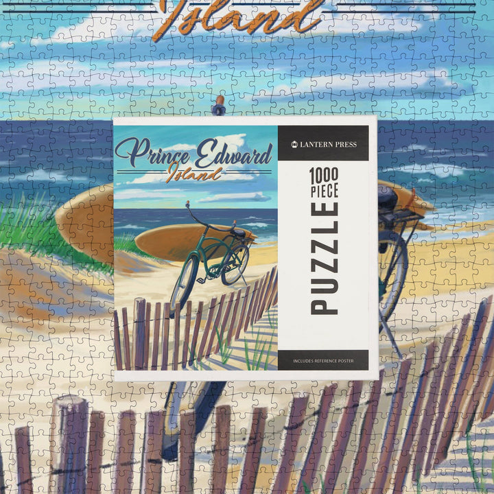 Prince Edward Island, Canada, Beach Cruiser on Beach, Jigsaw Puzzle Puzzle Lantern Press 