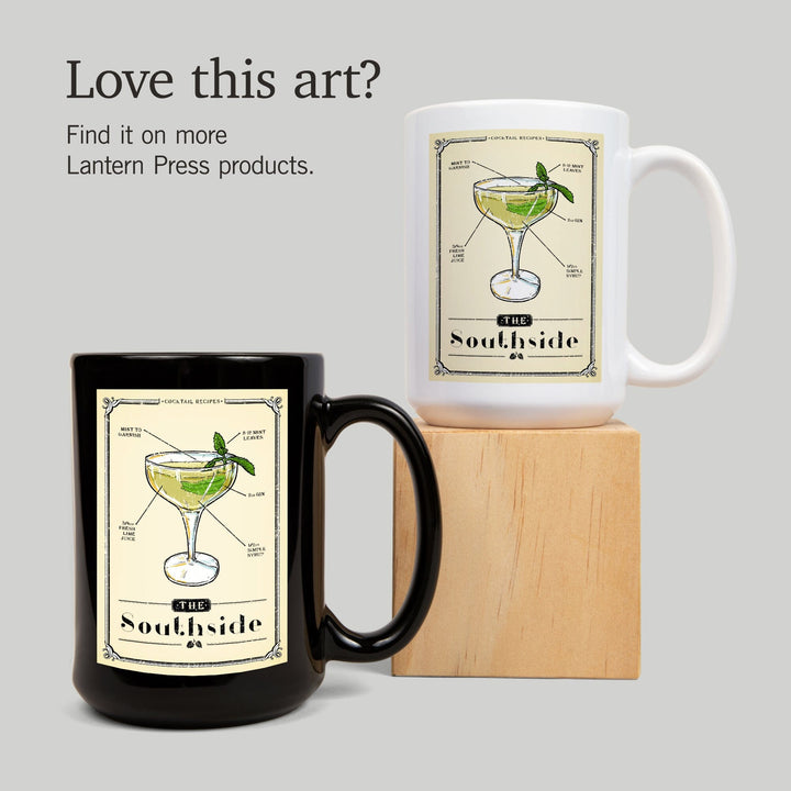 Prohibition, Cocktail Recipe, Southside, Lantern Press Artwork, Ceramic Mug Mugs Lantern Press 