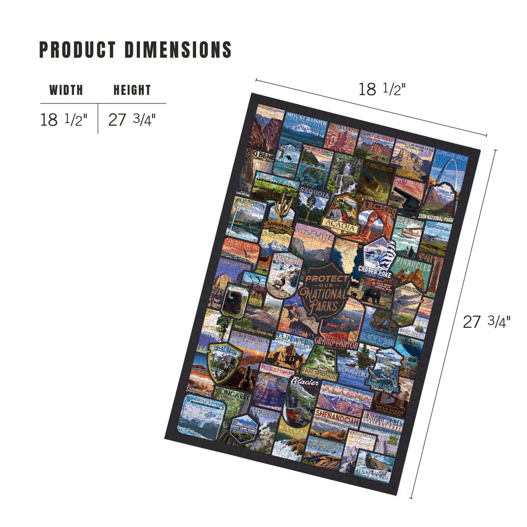 Protect Our National Parks, Collage, Jigsaw Puzzle Puzzle Lantern Press 