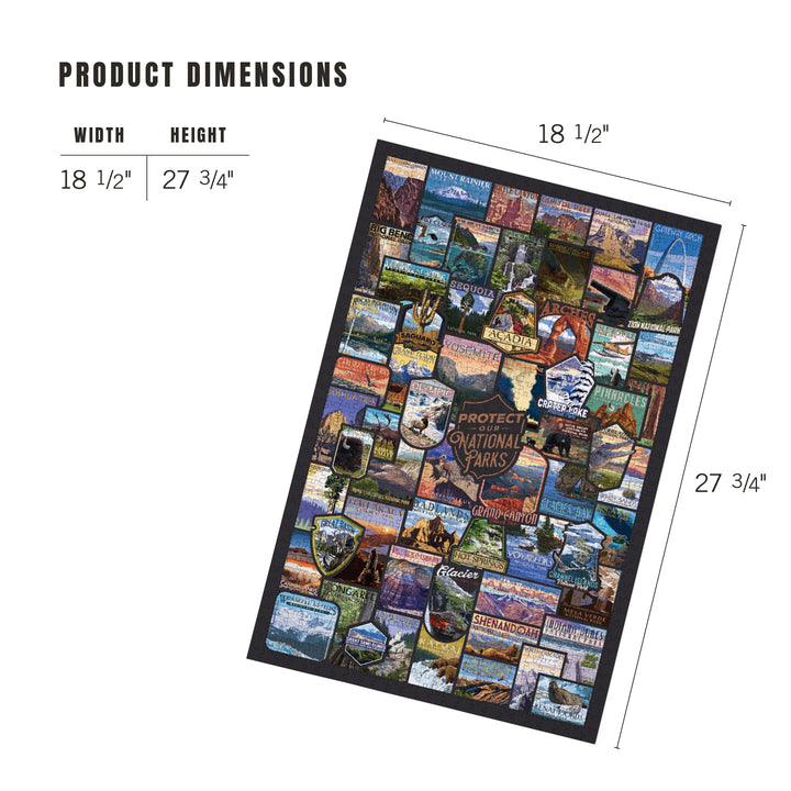 Protect Our National Parks, Collage, Jigsaw Puzzle Puzzle Lantern Press 