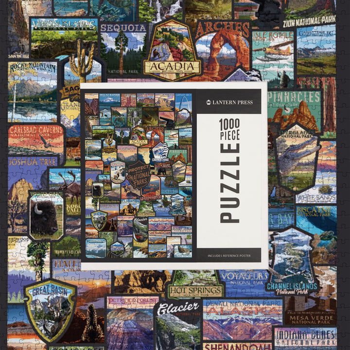 Protect Our National Parks, Collage, Jigsaw Puzzle Puzzle Lantern Press 
