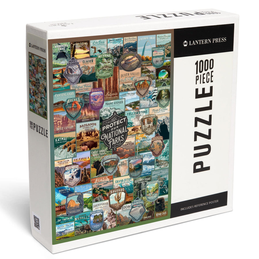 Protect our National Parks Collection, Collage, Jigsaw Puzzle Puzzle Lantern Press 